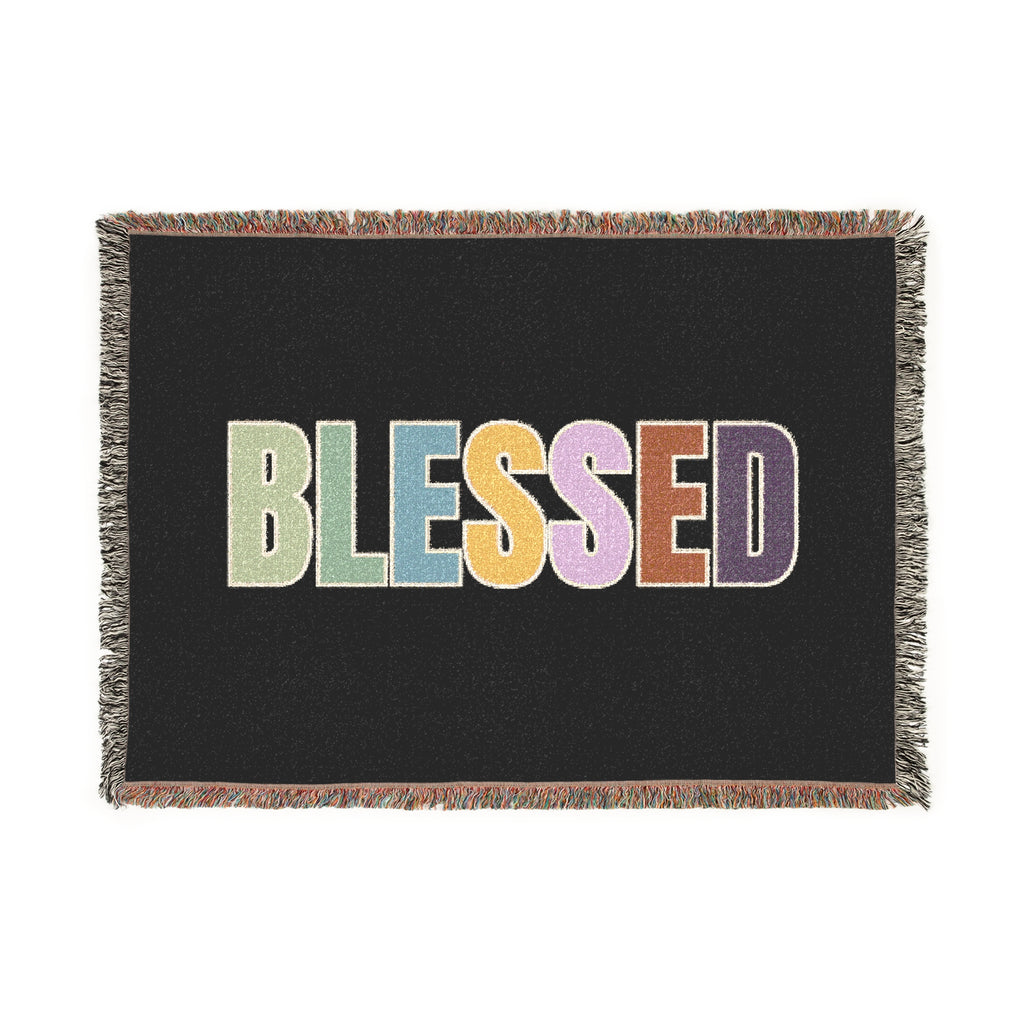 BLESSED Woven Blanket - Cozy Decorative Throw