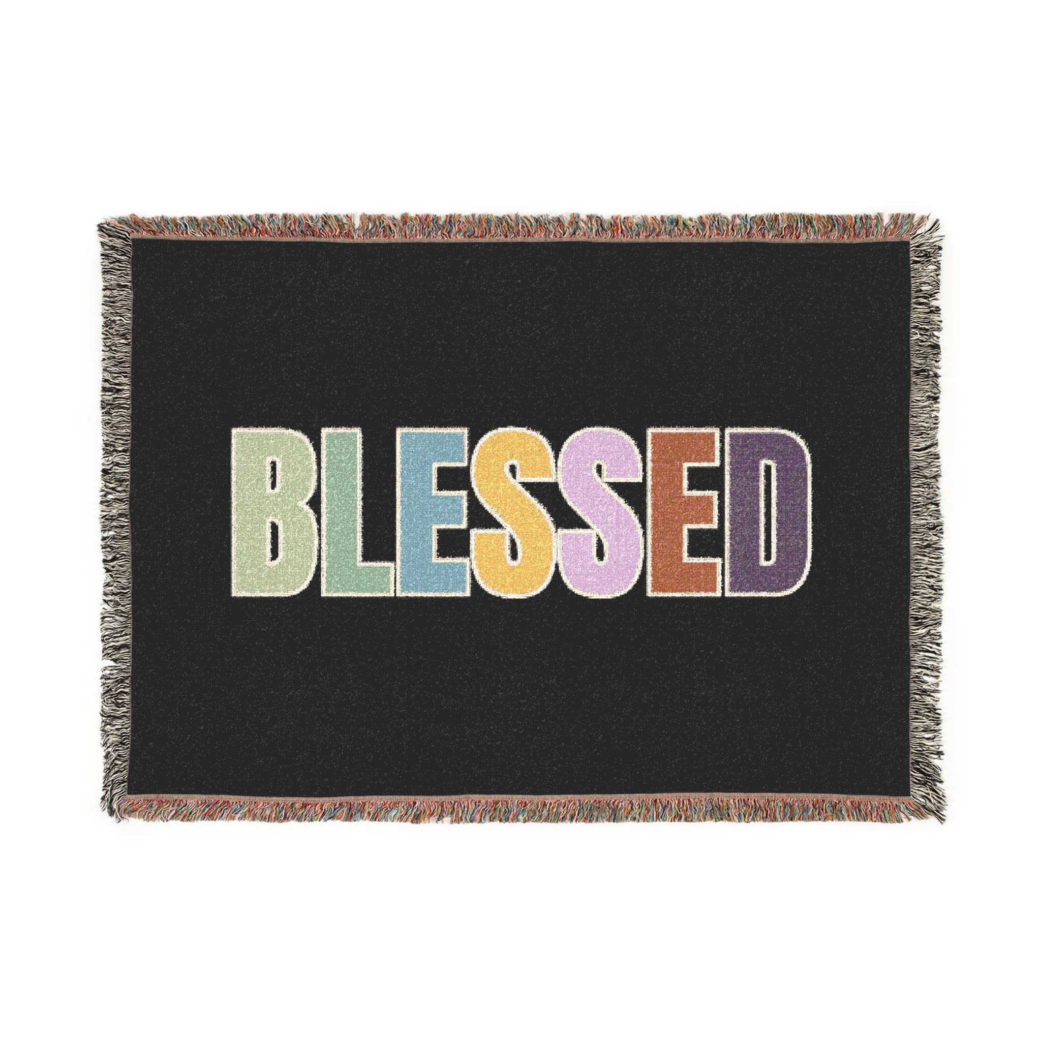 BLESSED Woven Blanket - Cozy Decorative Throw