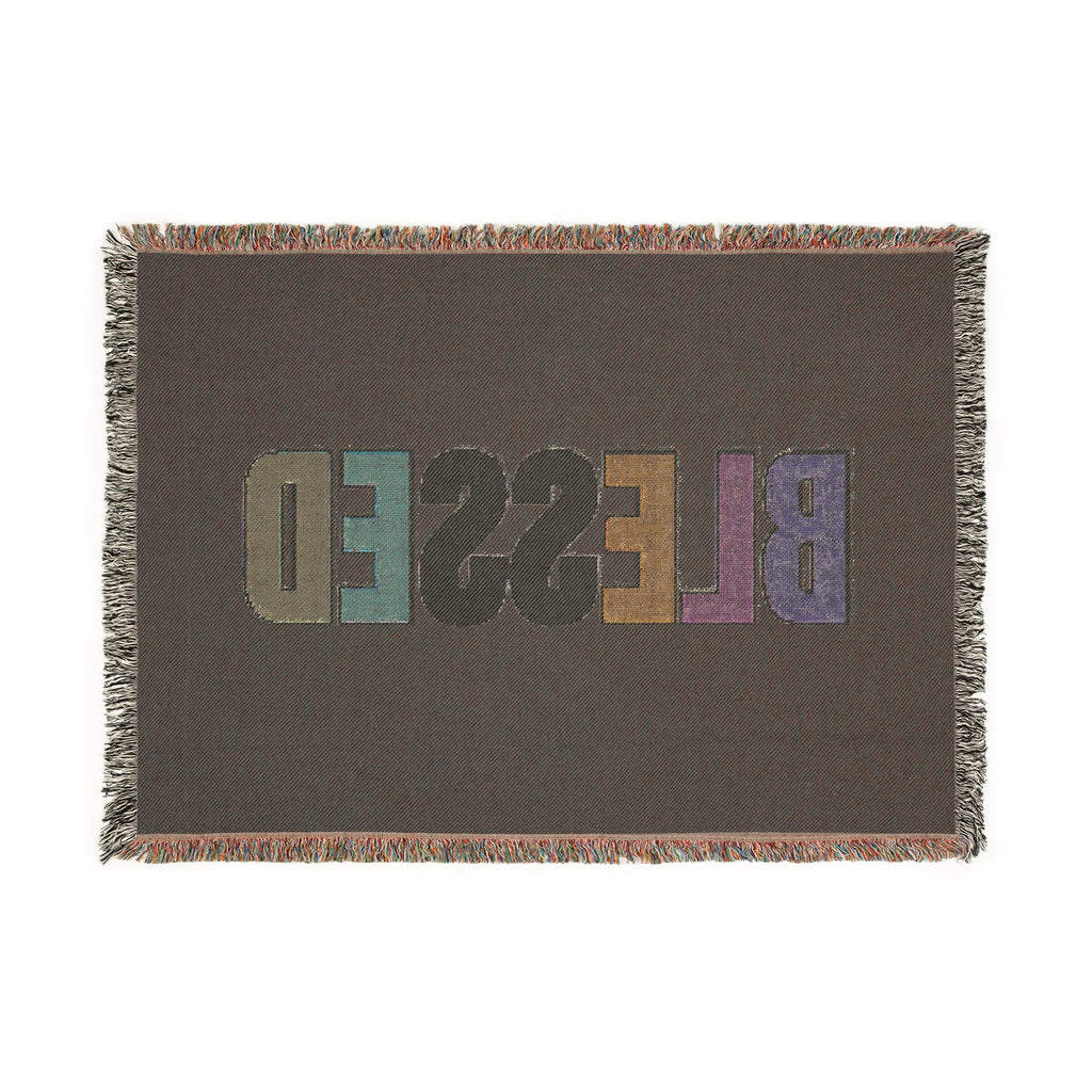 BLESSED Woven Blanket - Cozy Decorative Throw