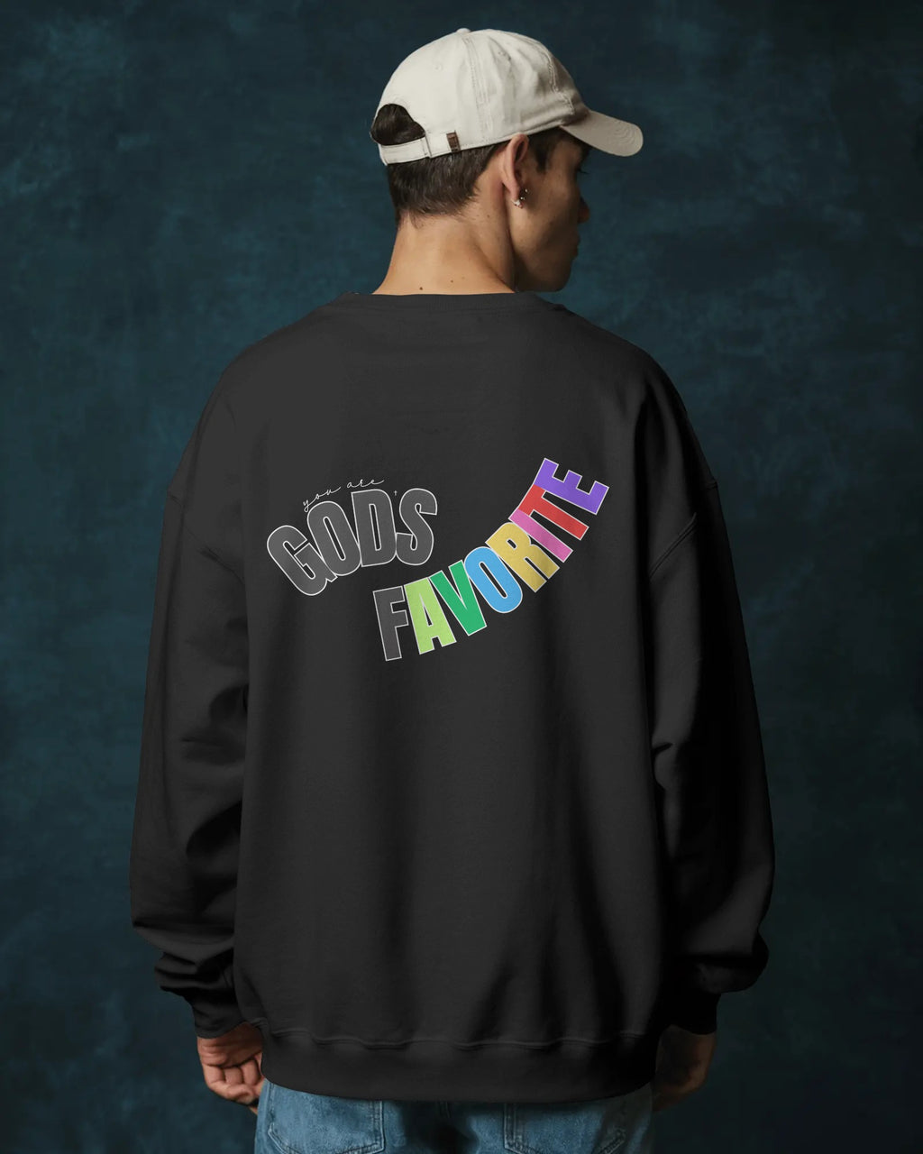 'You Are God's Favorite' Back-Print Unisex Crewneck Sweatshirt (Multi-Color)