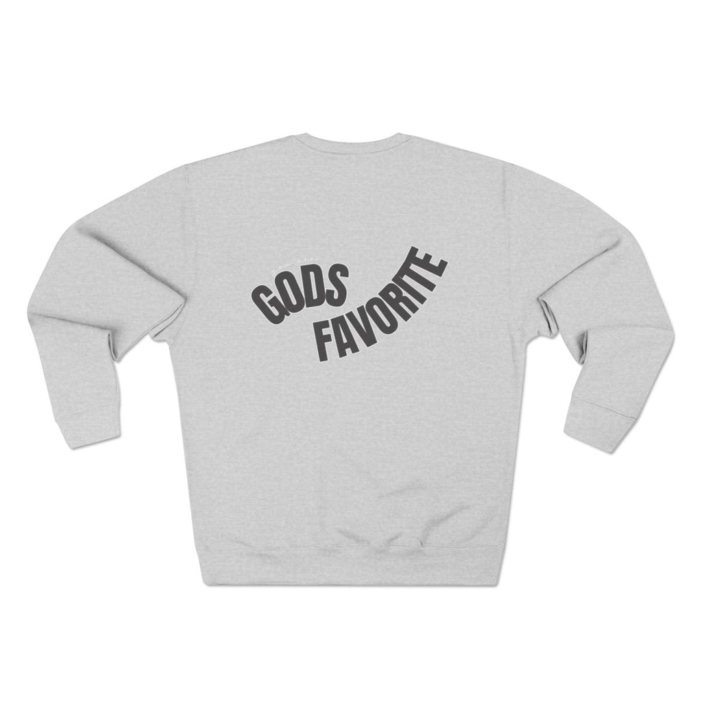 'You Are God's Favorite' Back-Print Unisex Crewneck Sweatshirt (Dark Gray)