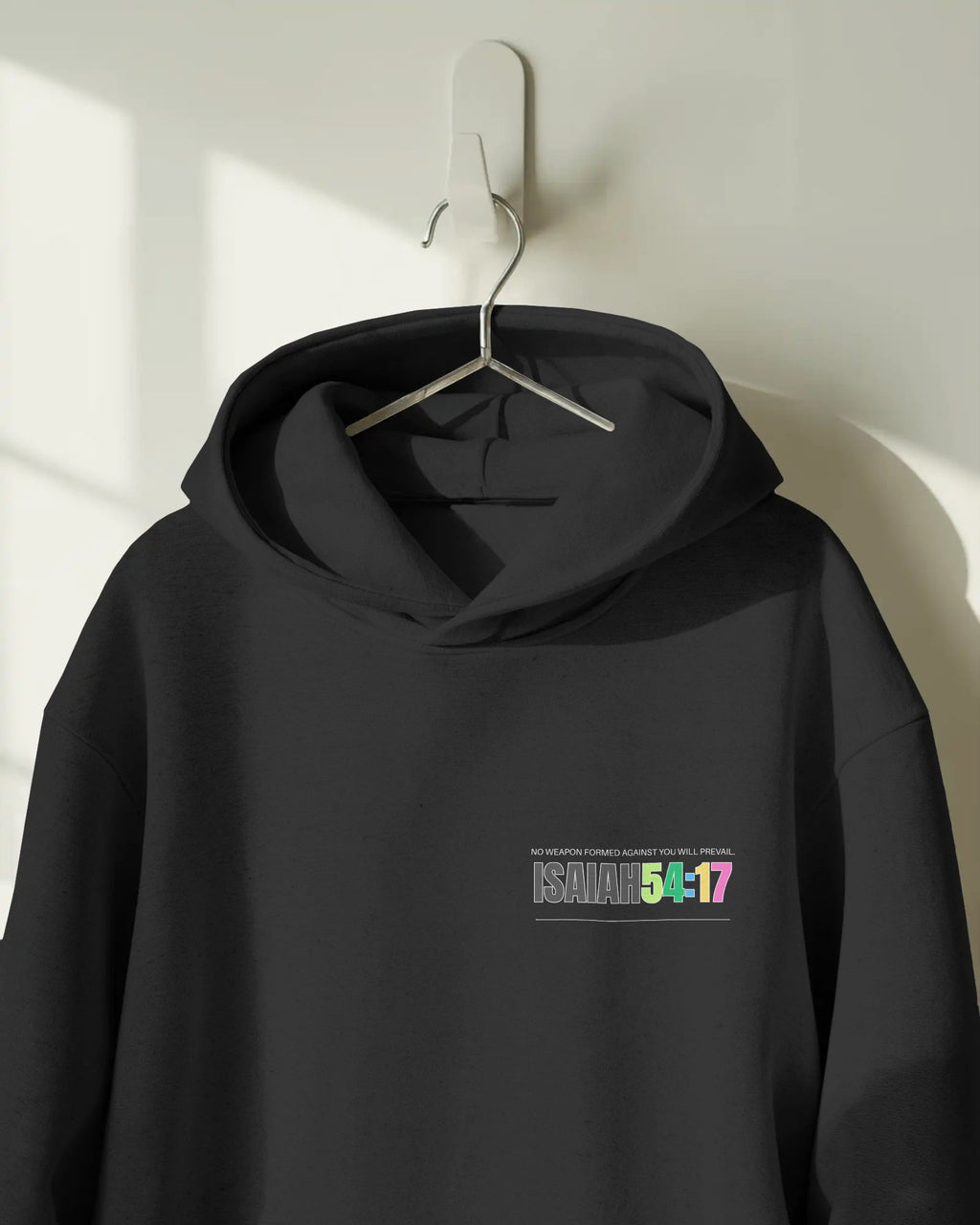 Isaiah 54:17 Unisex Hoodie — "No Weapon Formed"