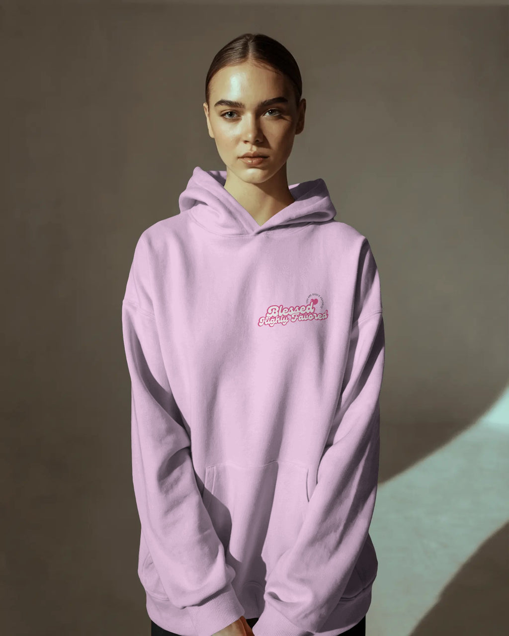 “Blessed & Highly Favored” Hoodie - Pink