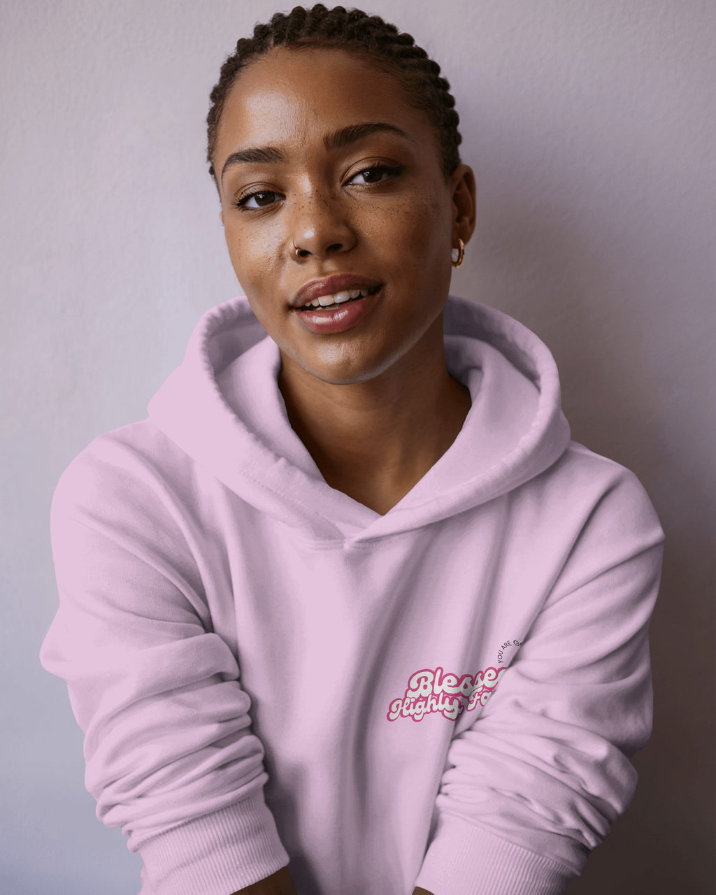 “Blessed & Highly Favored” Hoodie - Pink