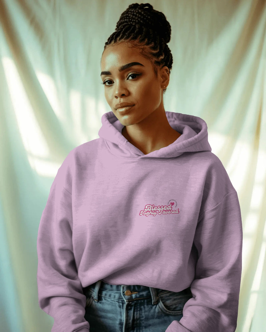 “Blessed & Highly Favored” Hoodie - Pink